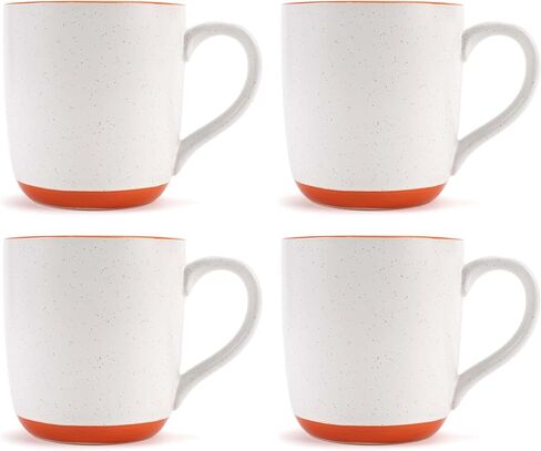 Elanze Designs Typewriter Speckled Orange 13 ounce Ceramic Coffee Mugs Set of 4 in Saudi Arabia