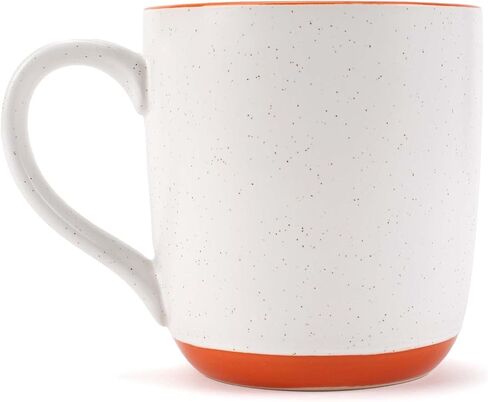 Elanze Designs Typewriter Speckled Orange 13 ounce Ceramic Coffee Mugs Set of 4 in Saudi Arabia