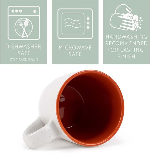 Elanze Designs Typewriter Speckled Orange 13 ounce Ceramic Coffee Mugs Set of 4 in Saudi Arabia