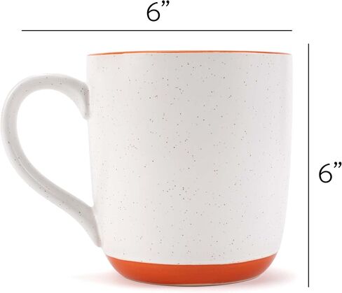 Elanze Designs Typewriter Speckled Orange 13 ounce Ceramic Coffee Mugs Set of 4 in Saudi Arabia