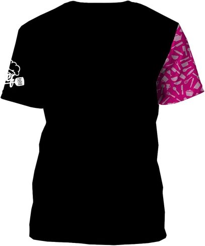 Mens 3D Print Chef T-Shirt Short Sleeve Chef Coat Chef Jacket Pattern Quick Dry Cook Shirt BBQ Shirt in Saudi Arabia