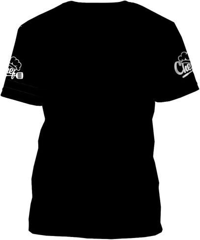 Mens 3D Print Chef T-Shirt Short Sleeve Chef Coat Chef Jacket Pattern Quick Dry Cook Shirt BBQ Shirt in Saudi Arabia