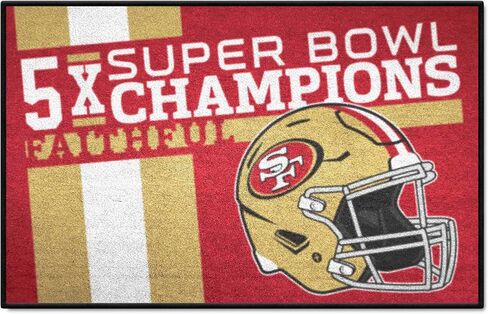 FANMATS 30984 San Francisco 49ers Dynasty Starter Mat Accent Rug - 19in. x 30in. | Sports Fan Home Decor Rug and Tailgating Mat in Saudi Arabia