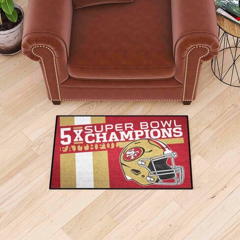 FANMATS 30984 San Francisco 49ers Dynasty Starter Mat Accent Rug - 19in. x 30in. | Sports Fan Home Decor Rug and Tailgating Mat in Saudi Arabia