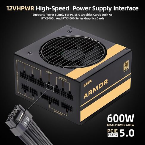 850W White Power Supply 80 Plus Gold Full Voltage Full Modular FDB Silent Fan ECO Mode 12V PSU ATX Power Supply for All Graphics Cards Black 10 Year Warranty in Saudi Arabia