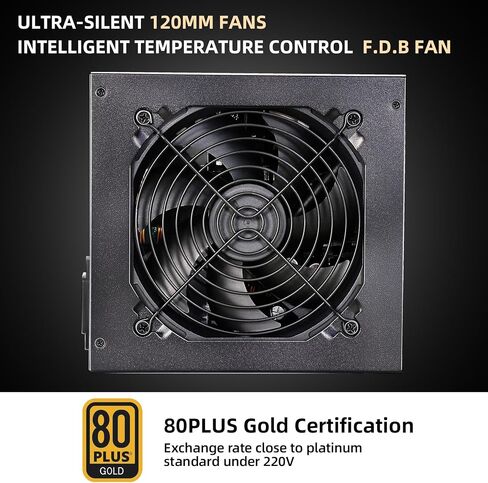 850W White Power Supply 80 Plus Gold Full Voltage Full Modular FDB Silent Fan ECO Mode 12V PSU ATX Power Supply for All Graphics Cards Black 10 Year Warranty in Saudi Arabia