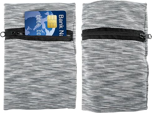 2PCS Wrist Wallet with Zipper, 4.13"×5.71" Wrist Pouch Wrist Band Sweatbands for Women Men Jogging Sports Walking, Wrist Pouch for Storing Keys Card Coin Cash in Saudi Arabia