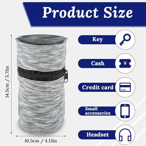 2PCS Wrist Wallet with Zipper, 4.13"×5.71" Wrist Pouch Wrist Band Sweatbands for Women Men Jogging Sports Walking, Wrist Pouch for Storing Keys Card Coin Cash in Saudi Arabia