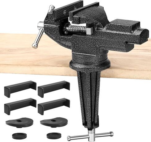 Table Vise, 3.3 Inch Universal Rotate 360° Work Clamp-On Vise,Table Vice With Quick Adjustment Button for Woodworking,Drilling,Sawing,Metal Working in Saudi Arabia
