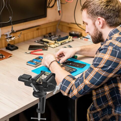Table Vise, 3.3 Inch Universal Rotate 360° Work Clamp-On Vise,Table Vice With Quick Adjustment Button for Woodworking,Drilling,Sawing,Metal Working in Saudi Arabia