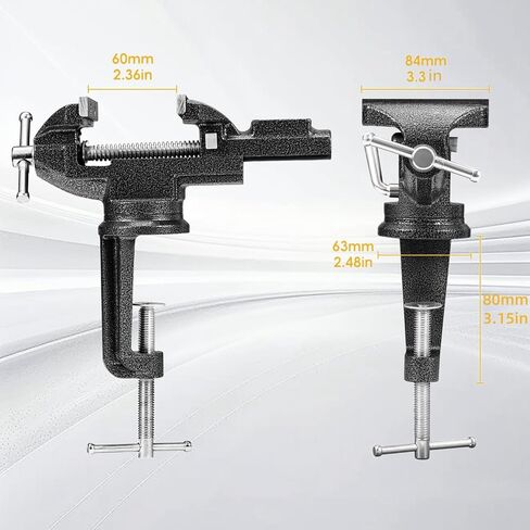 Table Vise, 3.3 Inch Universal Rotate 360° Work Clamp-On Vise,Table Vice With Quick Adjustment Button for Woodworking,Drilling,Sawing,Metal Working in Saudi Arabia