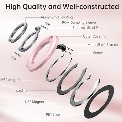 SYNCWIRE for MagSafe Ring Holder, Magnetic Phone Ring Stand Portable Cell Phone Grip Magnet Finger Ring Kickstand for MagSafe Compatible with iPhone 15/14/13/12, Samsung, Google Pixel in Kuwait