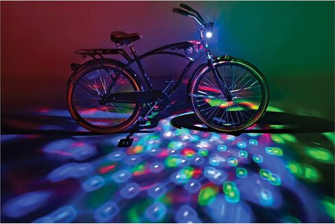 Brightz CruzinBrightz Disco Party LED Bike Light, Tri-Colored - Blinking Swirling Color Patterns - Bicycle Light for Riding at Night - Mounts to Handlebar or Bike Frame - Fun Bike Accessories in Kuwait