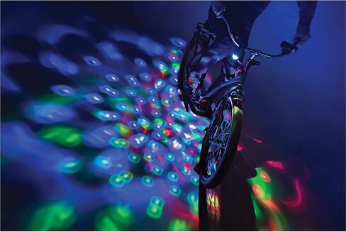 Brightz CruzinBrightz Disco Party LED Bike Light, Tri-Colored - Blinking Swirling Color Patterns - Bicycle Light for Riding at Night - Mounts to Handlebar or Bike Frame - Fun Bike Accessories in Kuwait