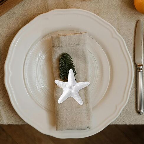 Napkin Rings Set of 12, White Starfish Multicolor Shell Napkin Ring Holders Beach Coastal Nautical Napkin Buckle Bulk for Cloth Wedding Thanksgiving Christmas Dinner Banquet Decoration (Shell) in Saudi Arabia