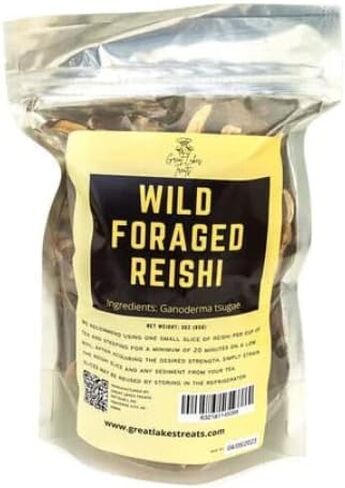 Great Lakes Treats Wild Foraged Reishi 3oz dried slices Ganoderma tsugae harvested in Michigan in Saudi Arabia