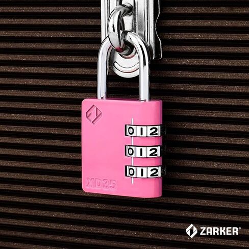 XD35 Combination Lock, 3-Digit Padlock for School Gym Sports LockerLock, Fence, Toolbox, Case, Hasp Storage (4-Pack, Pink, Emerald) in Kuwait