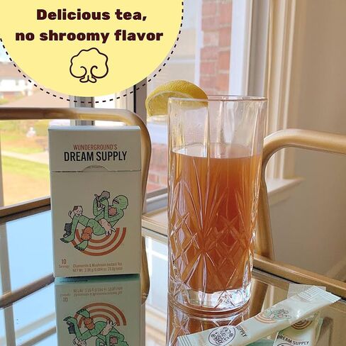 Wunderground Dream Supply Instant Chamomile and Mushroom Tea with Organic Lion's Mane and Reishi, 10 To Go Packets in Saudi Arabia