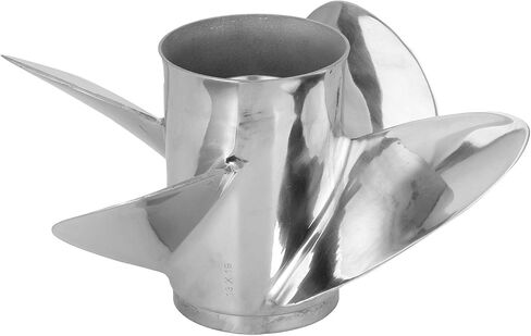 13x19 مروحة قارب من الفولاذ المقاوم للصدأ 4 شفرات 15 خدد تناسب الأسنان محركات ياماها 50-130HP قطع غيار المعدات الأصلية رقم 688-45970-03-98 in Kuwait