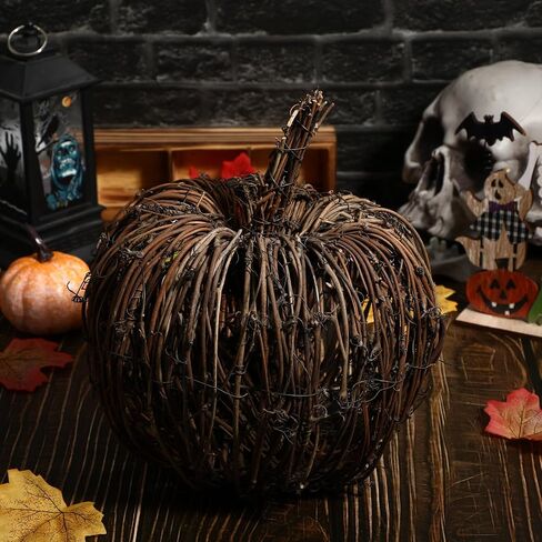 Homoyoyo Pumpkin Decor 1pc Halloween Decoration Fall Pumpkin Decorations Desktop Decor Mini Pumpkin 15cm Pumpkin Decoration Rattan Office Desk Decor Party Layout Decor Dried Wire Outdoor in Saudi Arabia