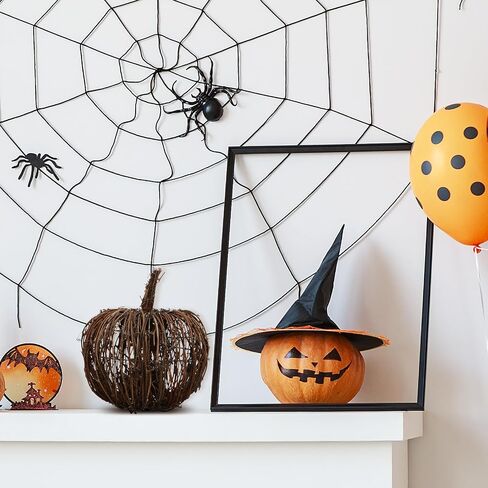 Homoyoyo Pumpkin Decor 1pc Halloween Decoration Fall Pumpkin Decorations Desktop Decor Mini Pumpkin 15cm Pumpkin Decoration Rattan Office Desk Decor Party Layout Decor Dried Wire Outdoor in Saudi Arabia