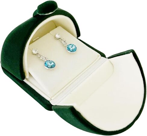 Classic Premium Green Velvet Jewelry Case Premium Grade Material Storage Packaging (Earring Necklace Gift Box) in Saudi Arabia