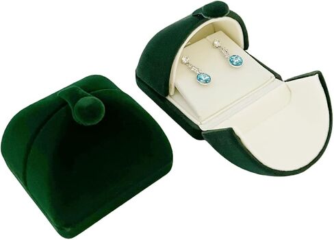 Classic Premium Green Velvet Jewelry Case Premium Grade Material Storage Packaging (Earring Necklace Gift Box) in Saudi Arabia