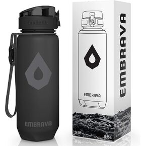 Embrava 24oz BPA-Free Plastic Sports Water Bottle with Time Markers