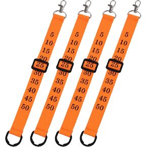4pcs Football Chain Clips, 12.8x0.98in Football Referee Officials Yard Marker Football Referee Gear Linesman Umpire Equipment Football Field Line Markers Sporting Supplies for Football Games(Orange)