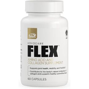 مكمل AdvoCare Flex للأحماض الأمينية والكولاجين - يدعم صحة المفاصل والبشرة والعظام * - يحتوي على L-Glycine وL-Histidine وL-Leucine والمزيد - 60 كبسولة in Kuwait