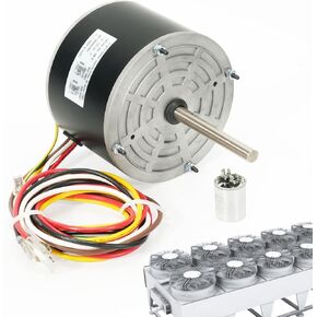 51-23055-11 محرك مروحة مكثف 1/5 حصان، 1075 دورة في الدقيقة، 60 هرتز، 1.3 أمبير، 208-230 فولت متوافق مع Rheem Ruud Weather King Ruud Protech 51-21853-01 51-21854-01 مكيف الهواء AC in Kuwait