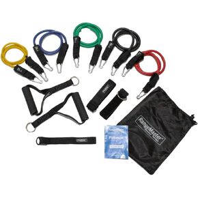 Official RangeMaster FitRanger Resistance & Exercise Bands Set for Home, Office, Gym Workouts & Physical Therapy | Include: Bands, Handles, Instruction Booklet, Carry Bag, Door Anchor & Ankle Straps