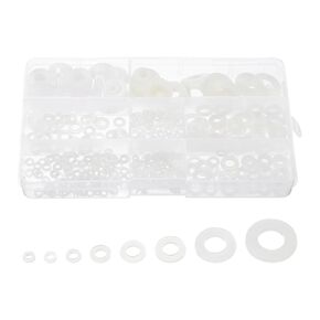 uxcell 520pcs Rubber Flat Washer Gasket Assortment M2.5-M8, Bolts Spacers 8 Sizes Washers Flat Gasket for Faucet or Plumbing White