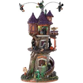 2018 Lemax Animated Halloween Figurine 6.10 x 5.12 x 11.69 Inches Polyresin Plastic Blend Multi-Color Witches Tower With Motion And Sound