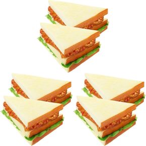 NOLITOY 6pcs Simulation Food Artificial Sandwich Fake Food Bread Model Photography Prop for Home Kitchen Party Decoration