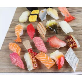 20PCS Artificial Sushi Sashimi Model Fake Sushi Realistic Japanese Sushi for Decoration