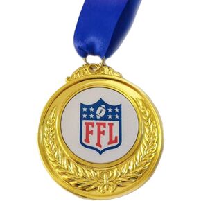 Fantasy Football Medal Champion Chain Medal, Gold Champ Necklace Award Medal, MVP Necklace, Football Turnover Chain
