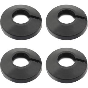 MroMax Fit 1/2 inch Outer Diameter Flange Water Pipe Cover Decoration Black Pipe Cover Radiator PP Plastic 16mm(5/8") Escutcheon Pipe Collar for Wall Pipe Tube Decoration 4Pcs