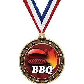 Crown Awards Gold BBQ Cooking Medals - 2 1/2" BBQ Cook Off Grilling Star Medal Prime