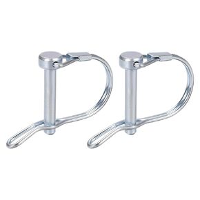 5mm x 40mm (DXL) Shaft Locking Pin - 2Pack - Good for Farm Trailers Lawn - Carbon Steel Round Trailer Coupler Pin W/Ear - Silver Tone