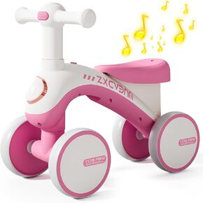 Toddler Balance Bike Toys for 1 2 Year Old Boys Girls Gifts, Toddler Toys Age 1-2, First Bike Baby Toy 12-36 Months, Baby Bike No Pedal 4 Silence Wheels Avoid Side Falling, Built Music and Light