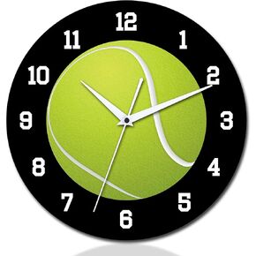12 Inch Tennis Wall Clocks with Silent Clock Movement and Battery Operated, Great Decor for Bedroom, Living Room or Classroom, Nice Gifts for Basketball Lovers, Father and Back to School