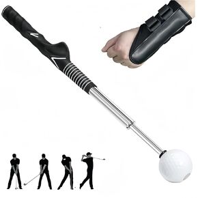 Golf Swing Training Aid Set Golf Warm-up Non-Slip Golf Grip Trainer Strength & Tempo Training Wrist Brace Band Golf Corrector Wrist Trainer