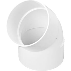 NDS 6P03 PVC 45-Degree Elbow, 6-Inch, for Hub X Hub Solvent-Weld Connections, for Use with 6-Inch Sewer and Drain Pipe, White