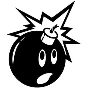 Black Adam Bomb Sticker Decal Notebook Car Laptop 5" (Black)