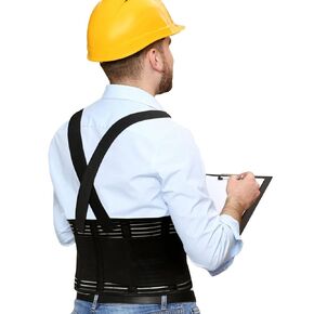 Back Brace for Men and Women with Lower Back Pain | Breathable Back Support Belt | Relief for Herniated Disc, Sciatica, Scoliosis | Lumbar Support Strap | XL = 38"-39" at the Navel