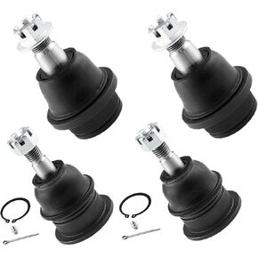 4pc Front Ball Joints for Chevy Tahoe Silverado 1500 Suburban Avalanche Express, GMC Sierra Savana Yukon XL, Cadillac Escalade Heavy Duty Upper and Lower Suspension Ball Joint K6540 K6541