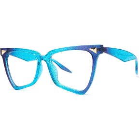 Vooglam Glitter Blue Light Blocking Glasses for Women Anti UV Eyestrain Computer Gaming TV Phone Glasses Mermaid GOP01860-05