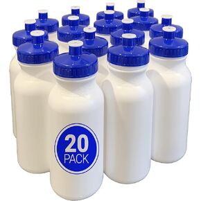 20pk bulk water bottles, 20oz water bottles in bulk, reusable water bottles bulk, plastic water bottles bulk, bulk water bottles reusable, water bottles in bulk, Made in the USA. (20)