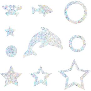 CottonColors Window Sticker Rainbow Decorative Window Clings 3D Window Decals Static Vinyl Anti Collision for Bird Strikes 37 PCS